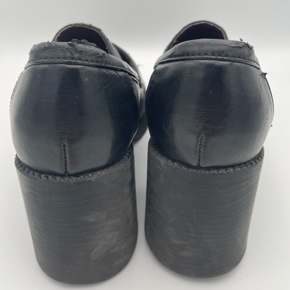 Women's Black Chunky Heel Loafers Bongo - Picture 4 of 8